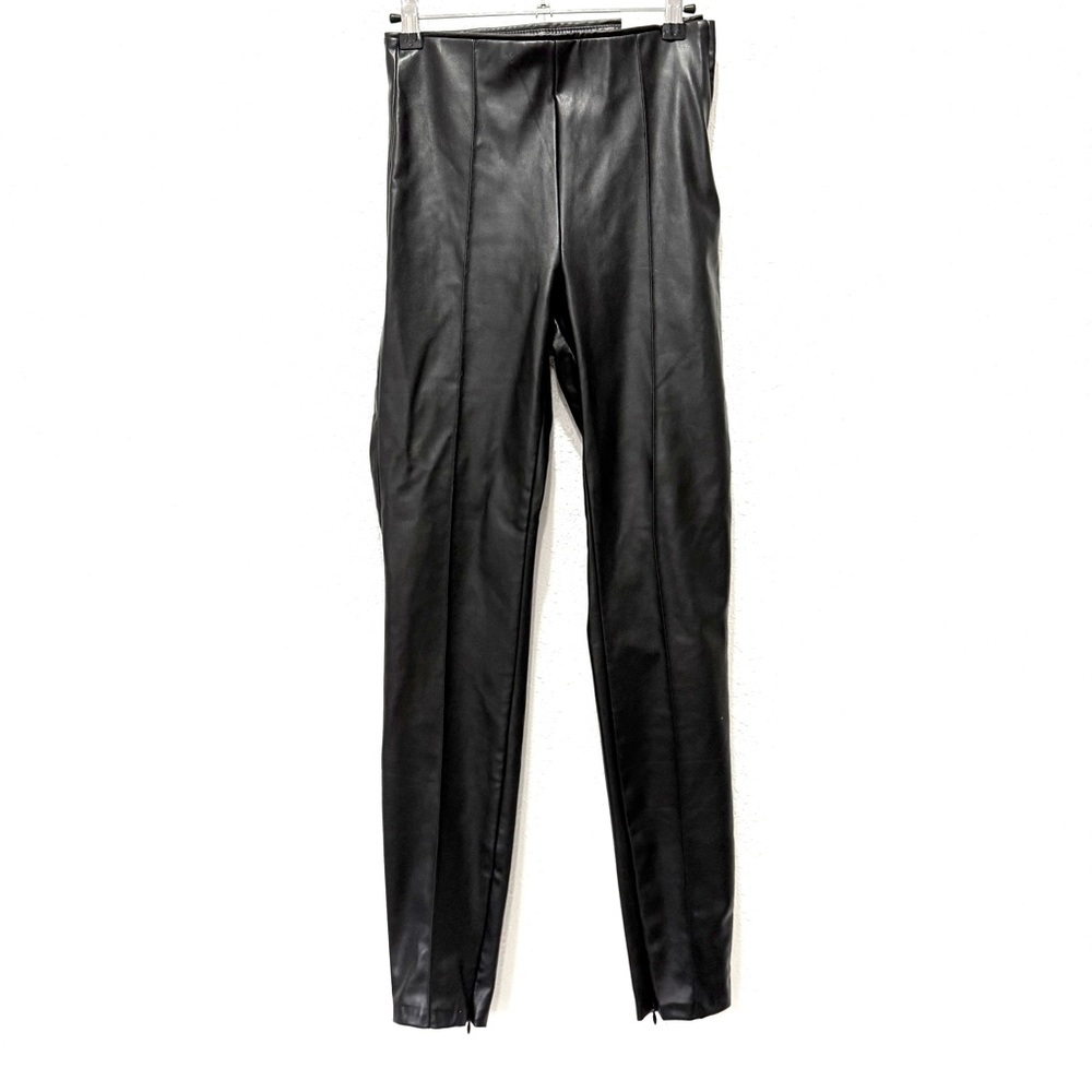 Zara faux black leather skinny high‎ rise Pants S